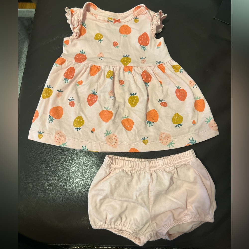 2 piece pink strawberry outfit